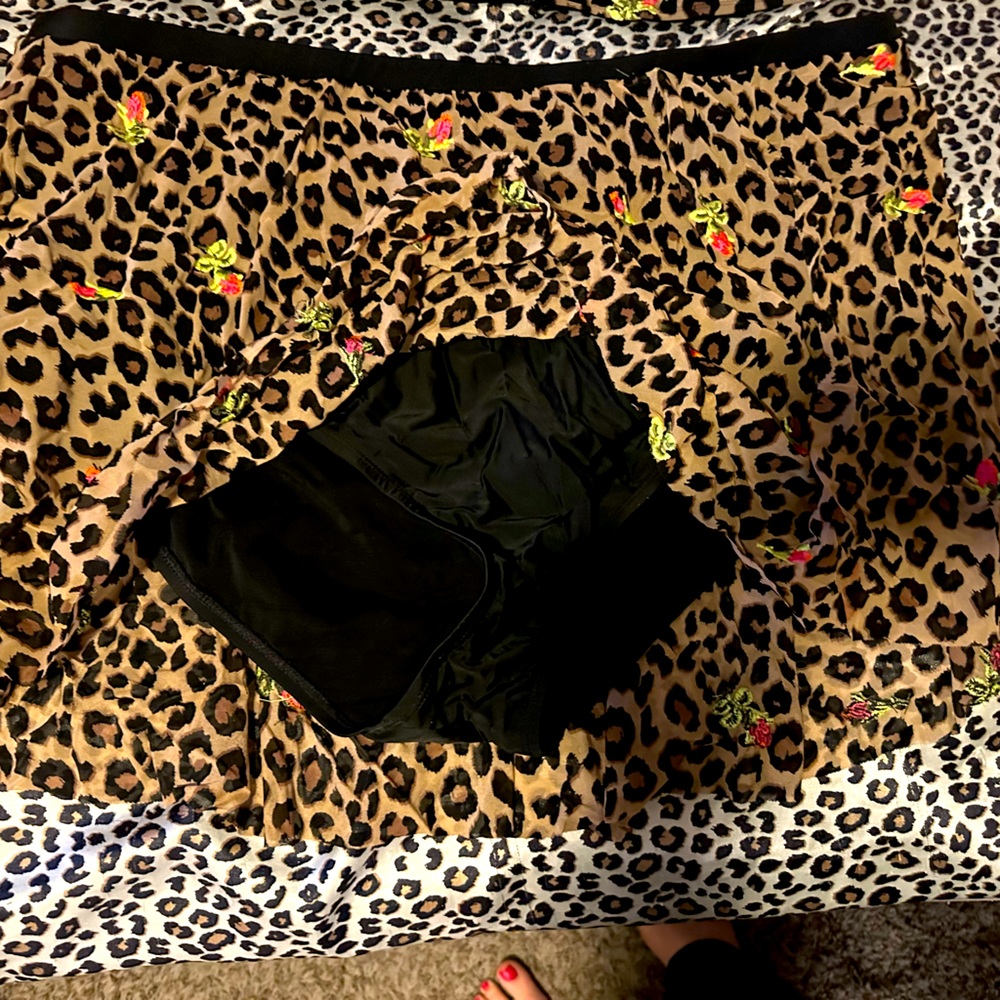 Betsey Johnson x Torrid floral leopard mesh swim skirt